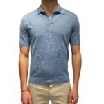 Polo Skipper in Seta e Cotone Ammond Studio Azzurro Polvere art. 1461592 col 401