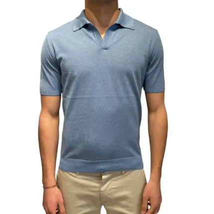 Polo Skipper in Seta e Cotone Ammond Studio Azzurro Polvere art. 1461592 col 401