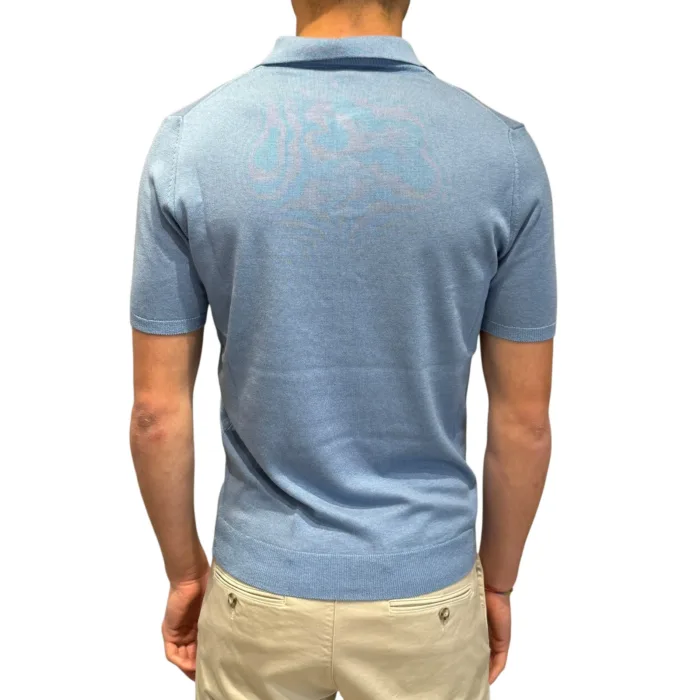 Polo Skipper in Seta e Cotone Ammond Studio Azzurro Polvere art. 1461592 col 401, foto 3 di 3