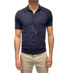 Polo Skipper in Seta e Cotone Ammond Studio Blu Navy art. 1461592 col 423