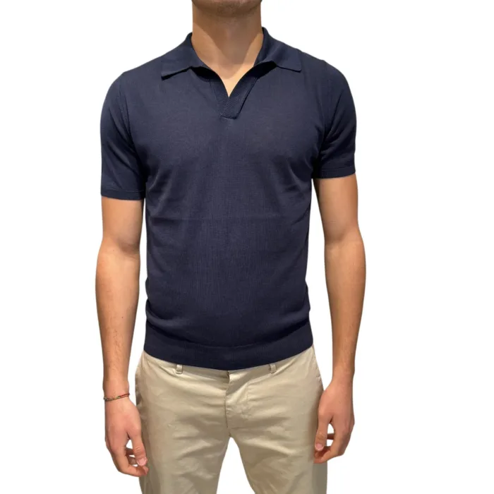 Polo Skipper in Seta e Cotone Ammond Studio Blu Navy art. 1461592 col 423, foto 1 di 3