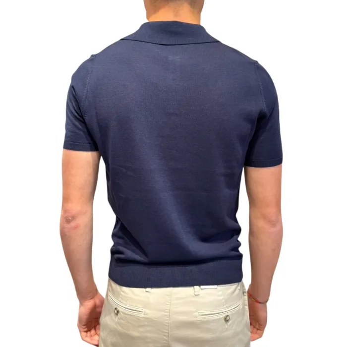 Polo Skipper in Seta e Cotone Ammond Studio Blu Navy art. 1461592 col 423, foto 3 di 3