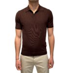 Polo Skipper in Seta e Cotone Ammond Studio Marrone art. 1461592 col 220