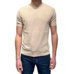 Maglia A Maniche Corte Girocollo in Seta e Cotone Ammond Studio Beige art. 1461590 col 021