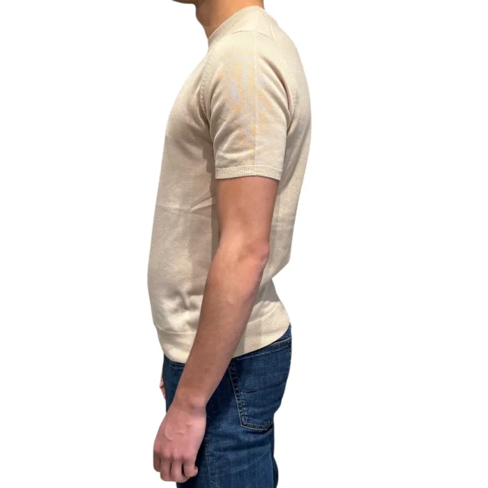 Maglia A Maniche Corte Girocollo in Seta e Cotone Ammond Studio Beige art. 1461590 col 021, foto 2 di 3