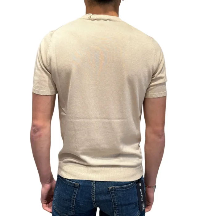 Maglia A Maniche Corte Girocollo in Seta e Cotone Ammond Studio Beige art. 1461590 col 021, foto 3 di 3