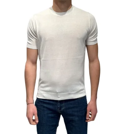 Maglia A Maniche Corte Girocollo in Seta e Cotone Ammond Studio Avorio art. 1461590 col 008
