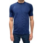 T-shirt in Crepe Cotton Filippo De Laurentiis Blu Cobalto art TS0MC CR14R 851