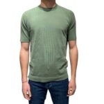 T-shirt in Crepe Cotton Filippo De Laurentiis Verde Salvia art TS0MC CR14R 520