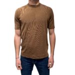 T-shirt in Crepe Cotton Filippo De Laurentiis Marrone Coloniale art TS0MC CR14R 070