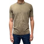 T-shirt in Crepe Cotton Filippo De Laurentiis Beige Tortora art TS0MC CR14R 511