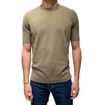 T-shirt in Crepe Cotton Filippo De Laurentiis Beige Tortora art TS0MC CR14R 511
