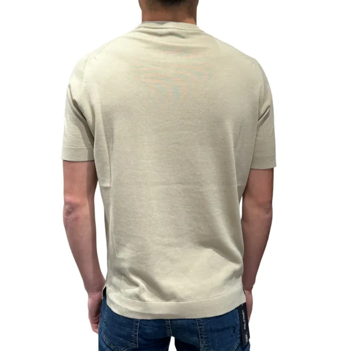 T-shirt in Crepe Cotton Filippo De Laurentiis Beige Ecru art TS0MC CR14R 040, foto 3 di 3
