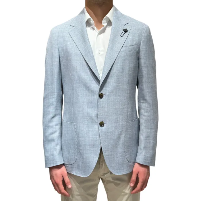 Giacca Lardini in Misto Lino Loro Piana Summertime Celeste Art. CN6202E CN64522 800, foto 1 di 3