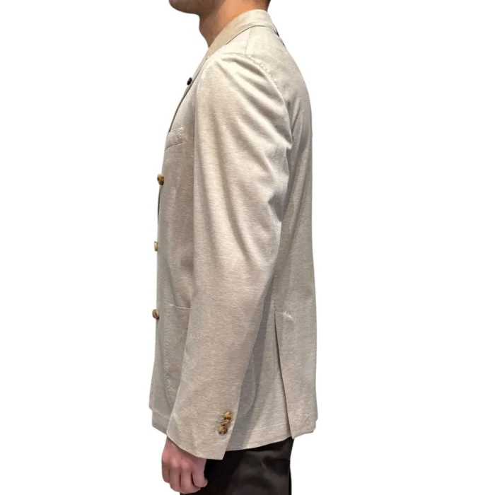 Giacca Doppiopetto Lardini in Jersey Beige Loro Piana Art. PA691E93 PAJ66051 200, foto 2 di 3