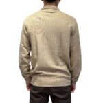 Cardigan Blouson Tramato Filippo De Laurentiis in Misto Cotone e Lino Beige Corda art. BBMLT DUBLIN 050 - immagine 3