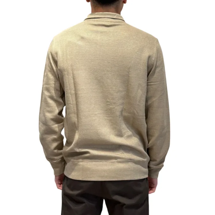 Cardigan Blouson Tramato Filippo De Laurentiis in Misto Cotone e Lino Beige Corda art. BBMLT DUBLIN 050, foto 3 di 3