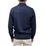 Cardigan Blouson Tramato Filippo De Laurentiis in Misto Cotone e Lino Blu Navy art. BBMLT DUBLIN 890 - immagine 3