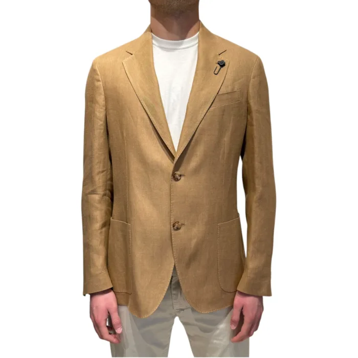 Giacca Lardini in Puro Lino Beige Art. CN6202E CN64404 350A, foto 1 di 3
