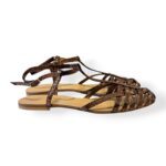 Sandalo Ragnetto Anna F con cinturino a T in Pelle Snake Bronzo art. 512 Whips