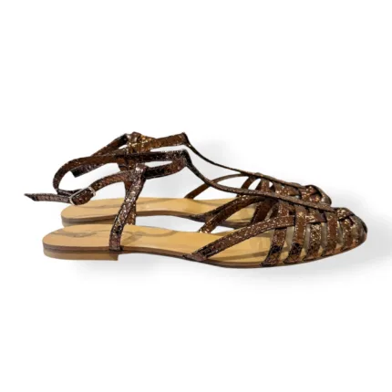 Sandalo Ragnetto Anna F con cinturino a T in Pelle Snake Bronzo art. 512 Whips