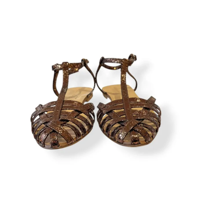 Sandalo Ragnetto Anna F con cinturino a T in Pelle Snake Bronzo art. 512 Whips, foto 3 di 5