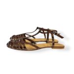 Sandalo Ragnetto Anna F con cinturino a T in Pelle Snake Bronzo art. 512 Whips - immagine 4
