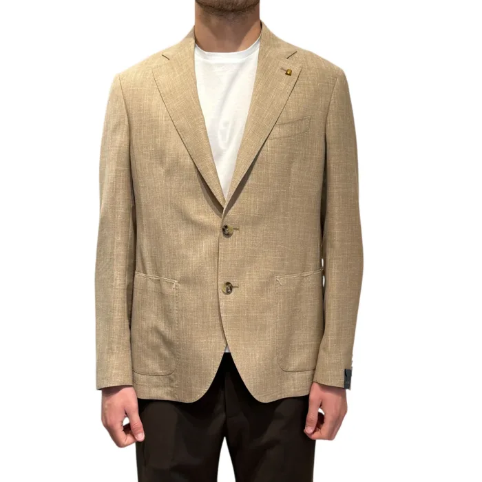 Giacca Latorre in Misto Lino, e Seta Loro Piana Summertime Beige Drop 7 Art. F74 UJ0054 400, foto 1 di 5