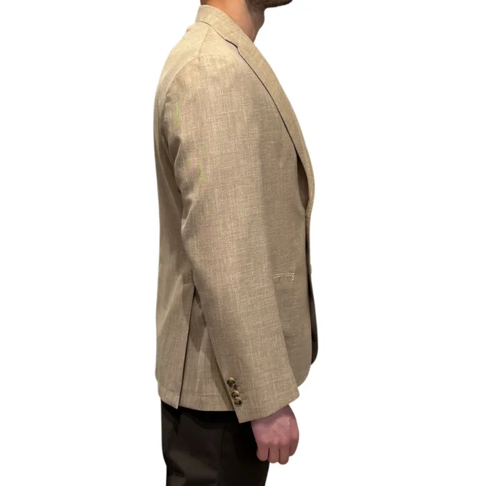 Giacca Latorre in Misto Lino, e Seta Loro Piana Summertime Beige Drop 7 Art. F74 UJ0054 400, foto 4 di 5