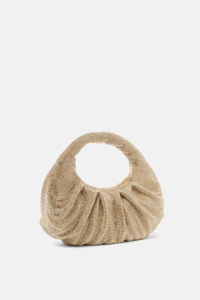 Borsa a Mano Twentyfourhaitch in Maglia Gioiello Strass Oro art. Joan Cha, foto 2 di 3