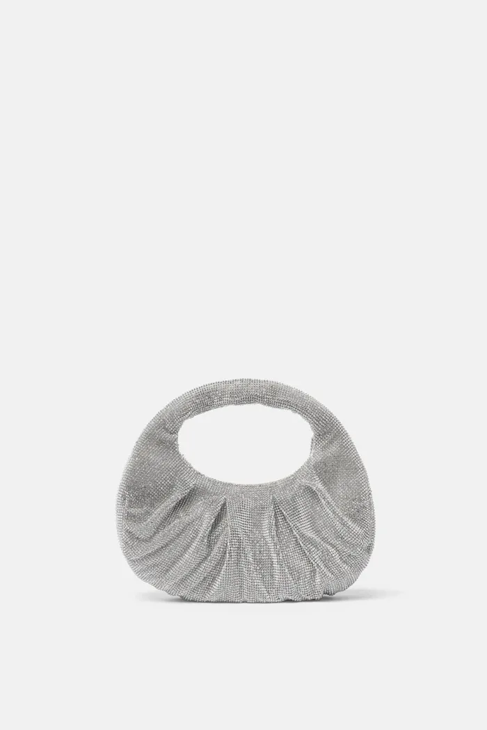 Borsa a Mano Twentyfourhaitch in Maglia Gioiello Strass Argento art. Joan Pol, foto 1 di 3