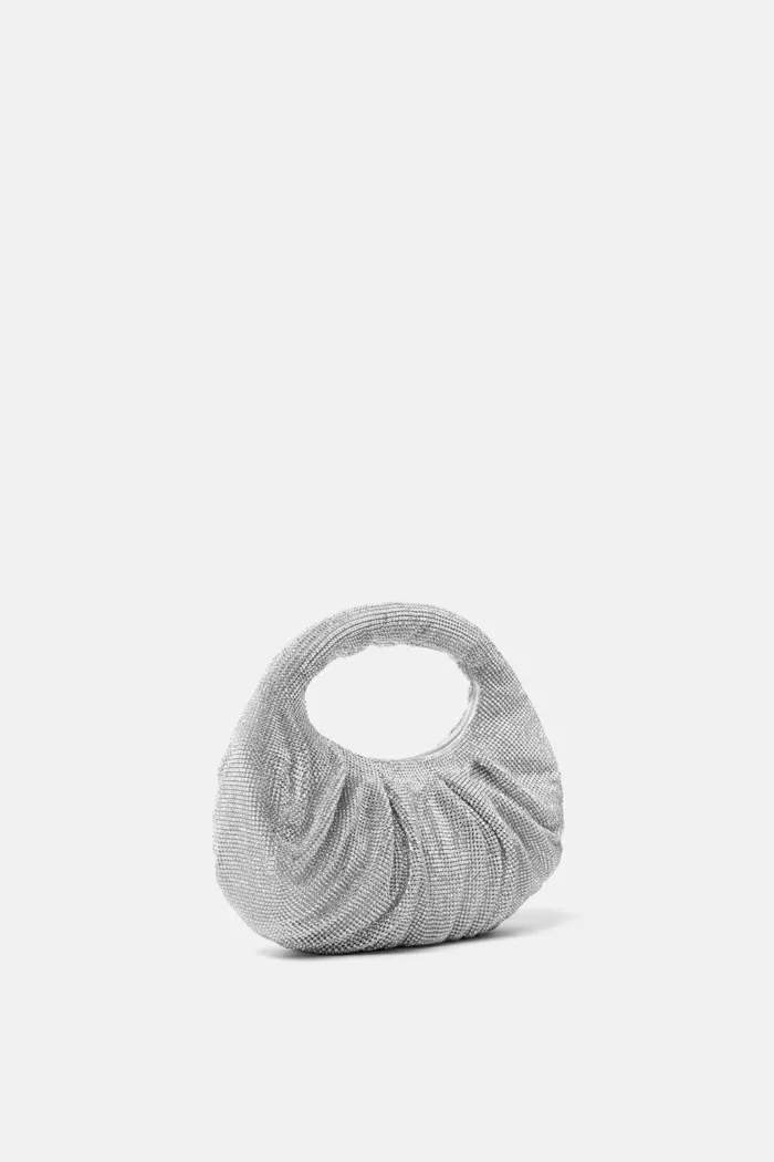 Borsa a Mano Twentyfourhaitch in Maglia Gioiello Strass Argento art. Joan Pol, foto 2 di 3