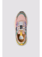 Sneakers Flower Mountain Donna in Camoscio Rosa e Nylon Rosa art. Yamano 3 Woman 2B22 Grey Cipria - immagine 4