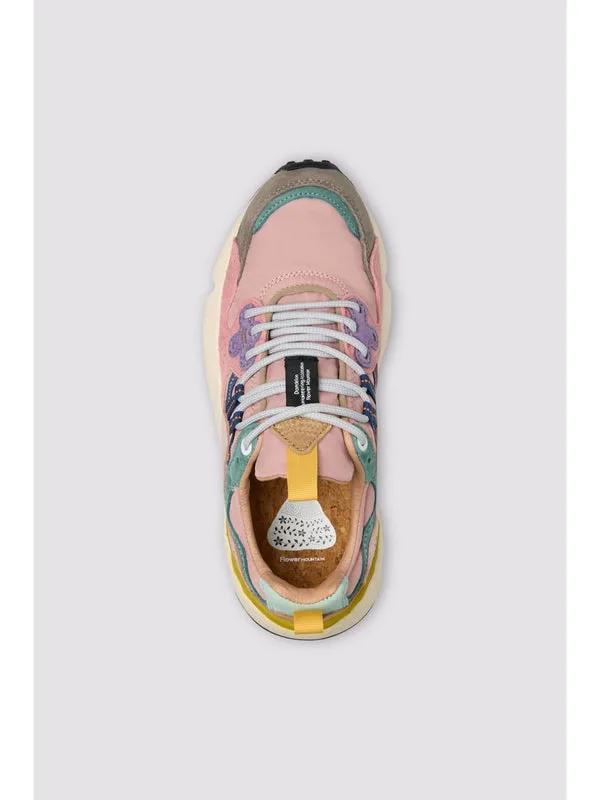Sneakers Flower Mountain Donna in Camoscio Rosa e Nylon Rosa art. Yamano 3 Woman 2B22 Grey Cipria, foto 4 di 5