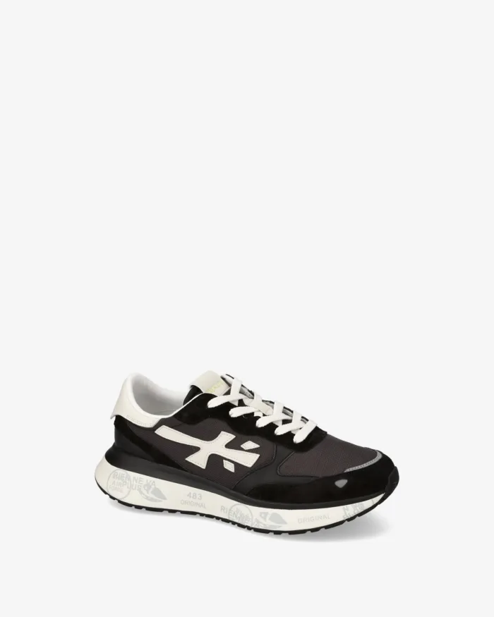 Sneakers Premiata Donna in Camoscio e Nylon Nero art. Lauryn 7479, foto 2 di 4