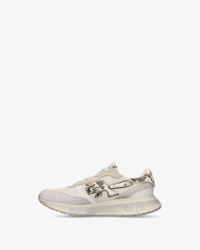 Sneakers Premiata Donna in Camoscio e Rete Avorio art. Lauryn 8183, foto 3 di 5