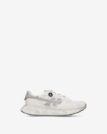 Sneakers Premiata Donna in Camoscio Avorio e Nylon Bianco e Strass art. Lauryn 8186