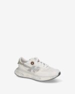 Sneakers Premiata Donna in Camoscio Avorio e Nylon Bianco e Strass art. Lauryn 8186 - immagine 2