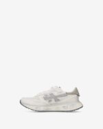 Sneakers Premiata Donna in Camoscio Avorio e Nylon Bianco e Strass art. Lauryn 8186 - immagine 3