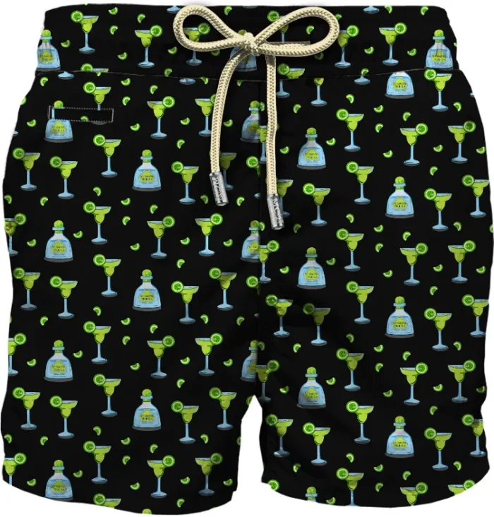 Costume Mc2 Saint Barth Nero Con Dettagli Verdi art. Lighting Micro Fantasy Lime Margarita 00, foto 1 di 1