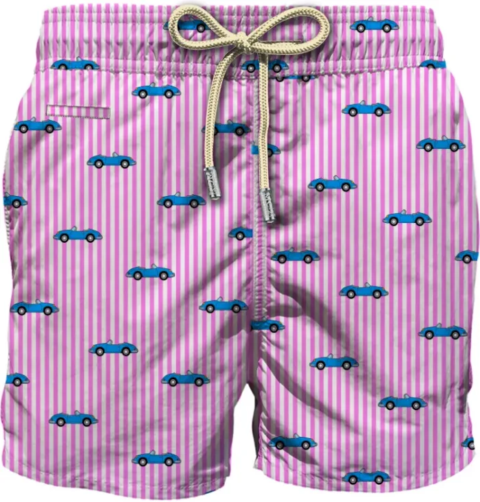 Costume Mc2 Saint Barth Righe Bianche Rosa con Macchina Cabrio art. Lighting Micro Fantasy Racing Stripes S 21, foto 1 di 1