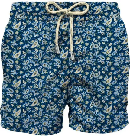 Costume Mc2 Saint Barth Blu Stampa Cashmere art. Lighting Micro Stretch Neopaisley Tie 61