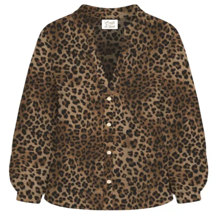 Camicia Mc2 Saint Barth in Cotone E Seta Leopardata art. Liona Silk Voile Sand Leopard 19