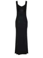 Abito Donna Tubino Lungo Twentyfourhaitch in Jersey Strass Nero Art. Helios - immagine 3