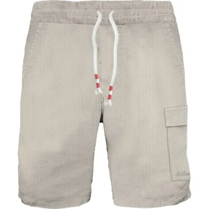 Bermuda In Cotone con Tascone  Mc2 Saint Barth Beige Chiaro art. Marseille Cotton Goffer 10H Grein