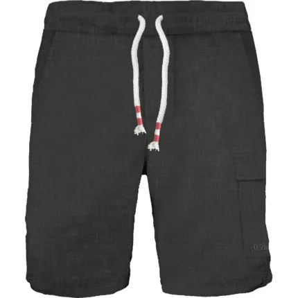 Bermuda Con Tasconi Mc2 Saint Barth In Lino Nero art. Marseille Linen 00 Black