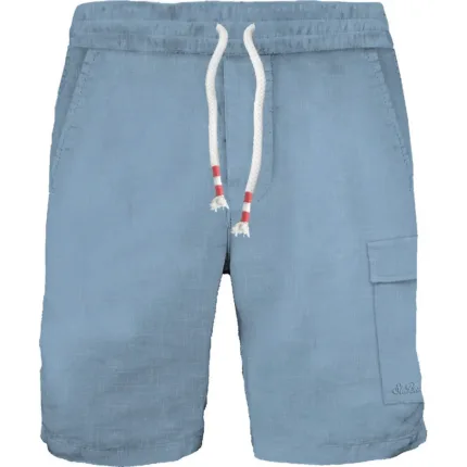 Bermuda Con Tasconi Mc2 Saint Barth In Lino Azzurro Denim art. Marseille Linen 33 Dusty Blue