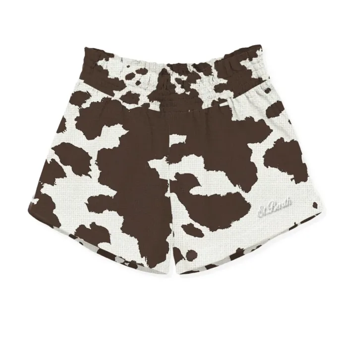 Pantaloncino Mc2 Saint Barth in Ramia Fantasia Muccata art. Meave Ramie Cow West 1018, foto 1 di 1