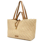 Borsa a Spalla Grande Gianni Chiarini In Paglia Intrecciata e Pelle Cuoio art. Mercy Naturale - immagine 3
