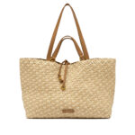 Borsa a Spalla Grande Gianni Chiarini In Paglia Intrecciata e Pelle Cuoio art. Mercy Naturale
